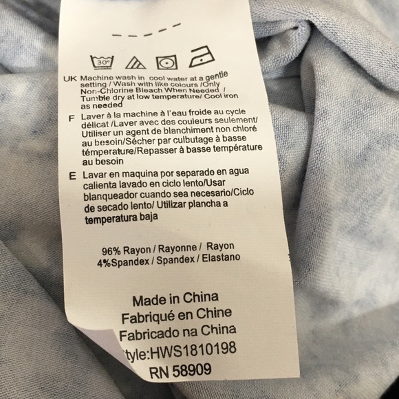 NWT Halston Blue White Bell Sleeve Tunic Top - Picture 6 of 6